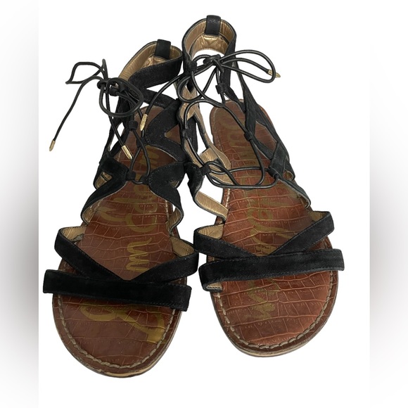Sam Edelman Gladiator Black Suede Sandals EUC Size 11 - Picture 6 of 13